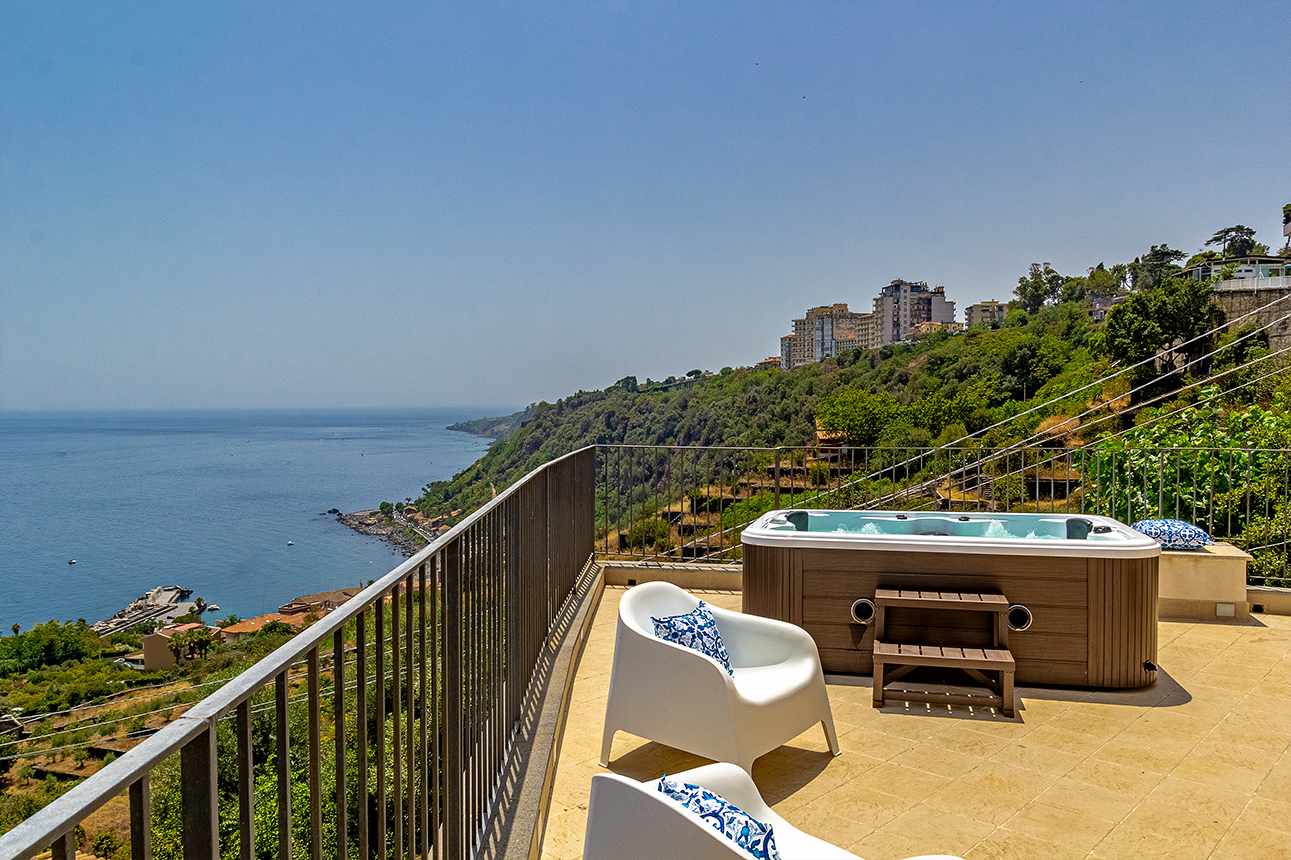 Villa Amaranto Grotta Acireale: Luxury 2-Bedroom Villa with Hot Tub and Sea Views, Sicily