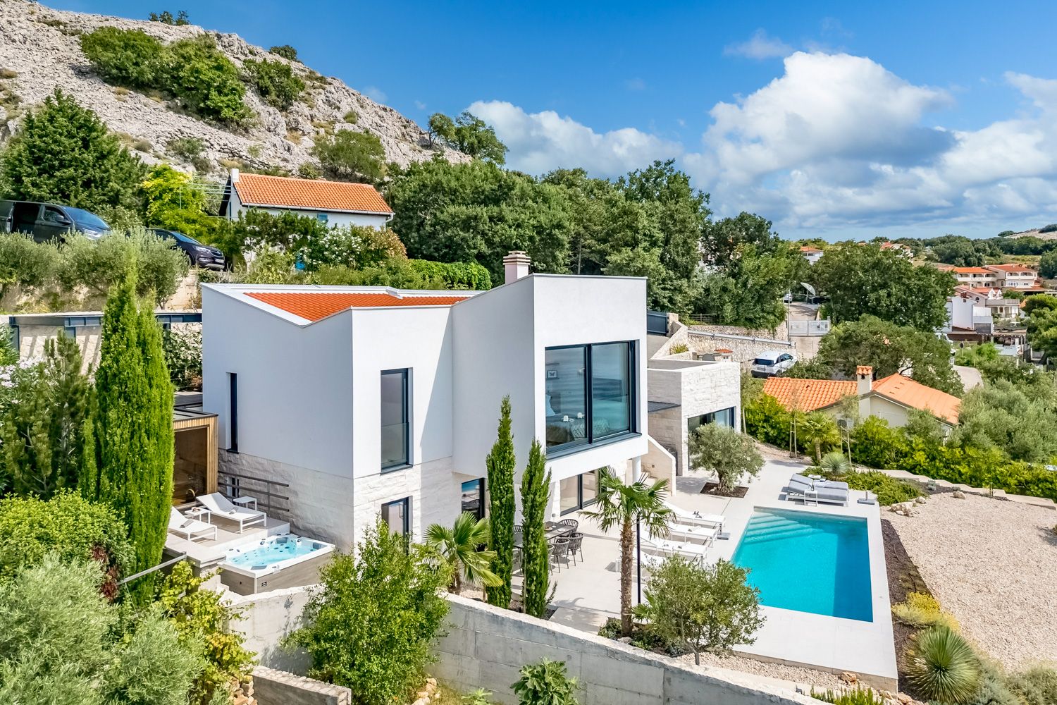 Villa Bura Punat Krk: 4-Bedroom Beachfront Villa with Hot Tub and Sea Views in Krk