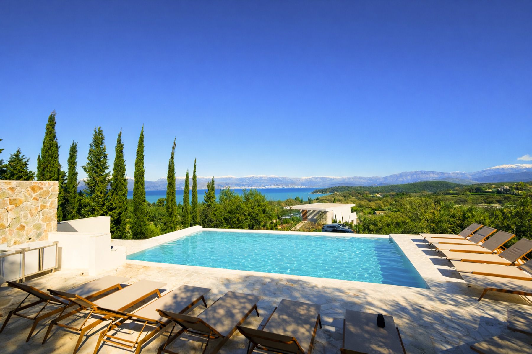 Villa Chrysafgi Kassiopi Corfu: 8-Bedroom Hilltop Villa with Heated Pool and Ionian Sea View