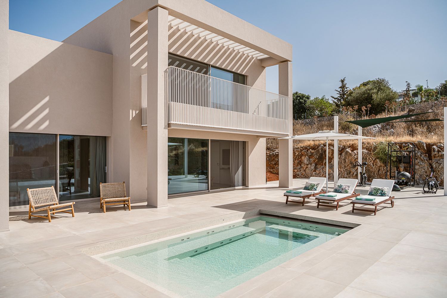 Villa Galazio Kefalas Chania: 4-Bedroom Sea View Villa with Heated Pool and Spa in Vamos,