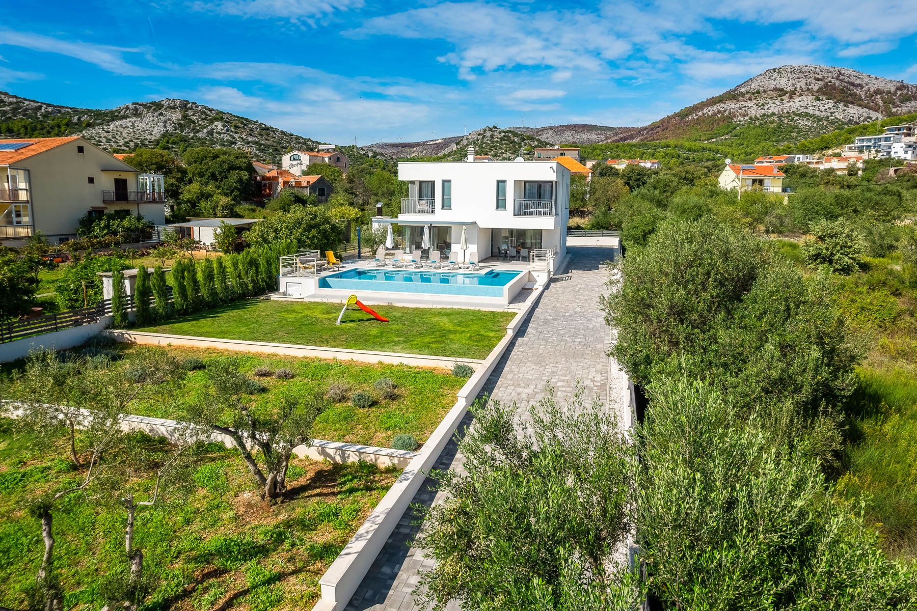 Villa Jadranski Medena Trogir: 3-Bedroom Heated Pool Villa with Sea Views in Seget Vranjica