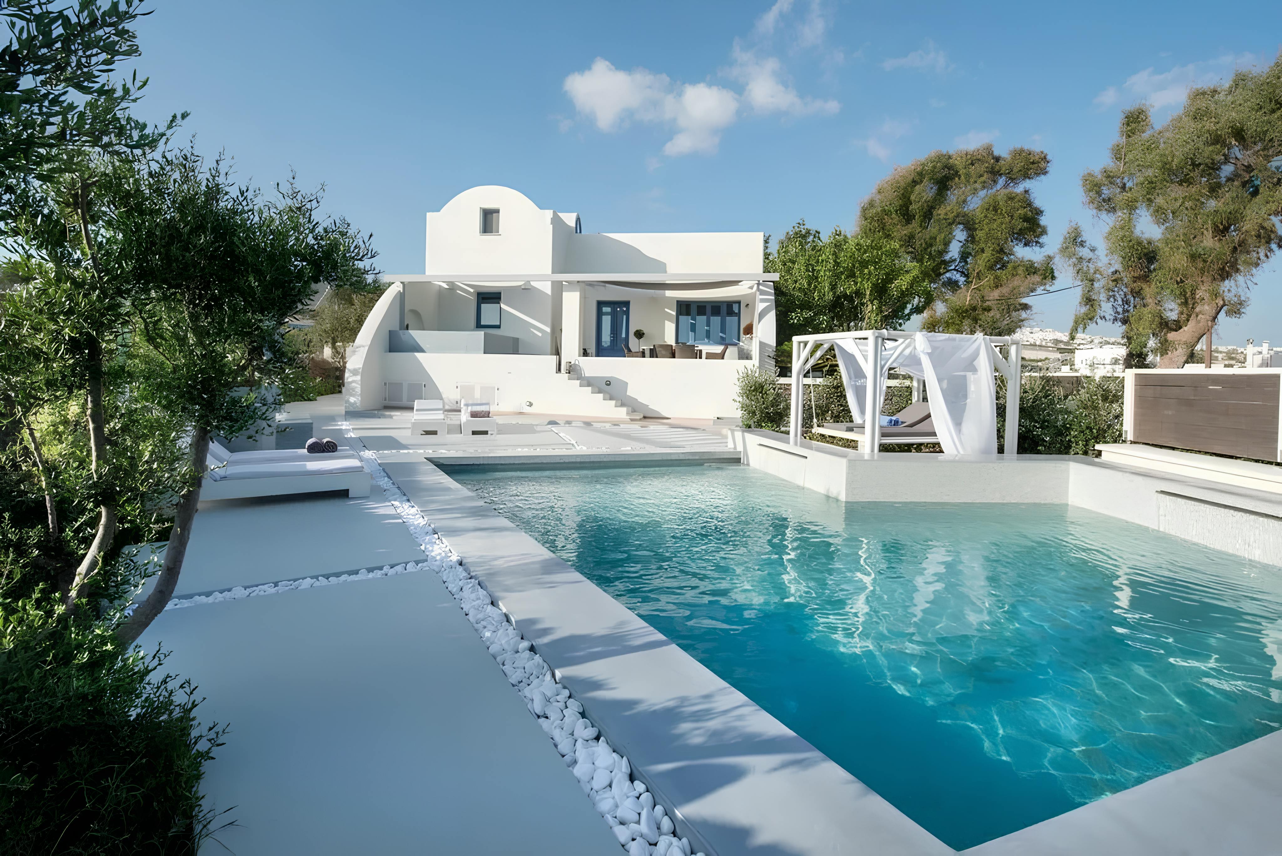 Villa Kyanos Exomitis Santorini: Luxury 4-Bedroom Villa with Private Pool and Sea Views, Santorini
