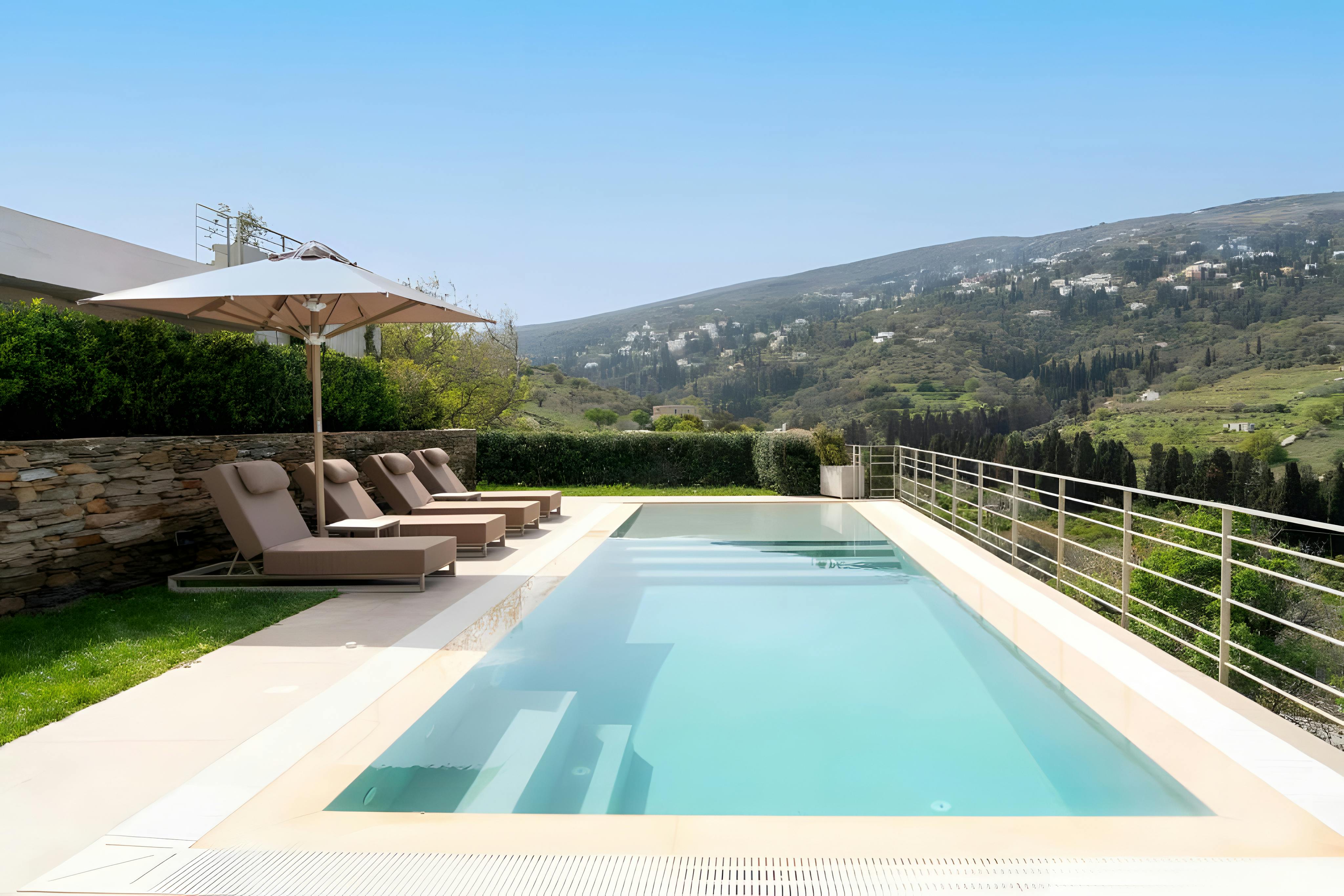Villa Kyanos Exomvourgo Andros 1424285: Luxury 2-Bedroom Villa with Infinity Pool and Sea View, Andros Greece