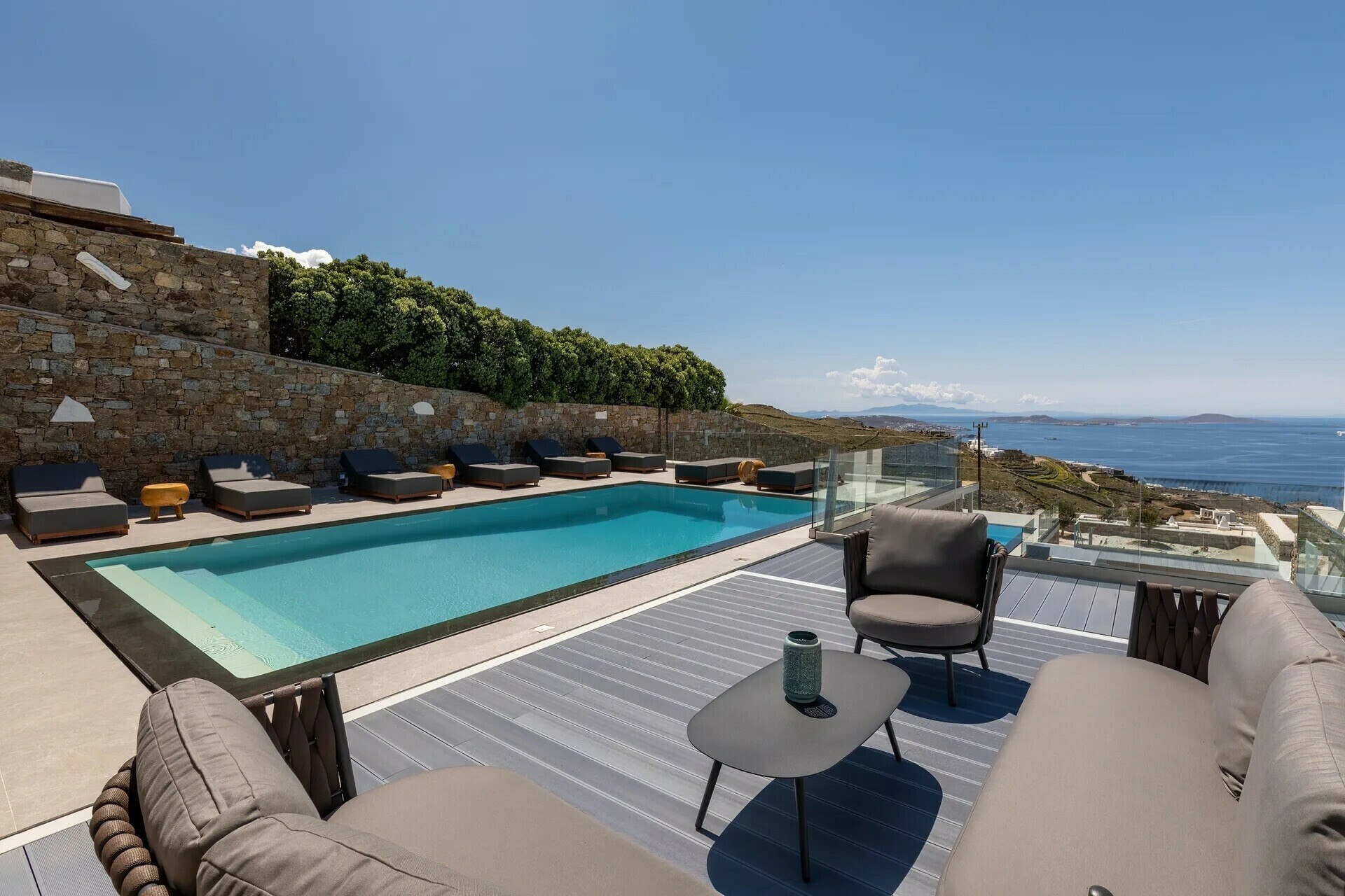 Villa Kyanos Lofos Fanari Mykonos: Luxury 4-Bedroom Villa with Private Pool and Sea Views, Mykonos