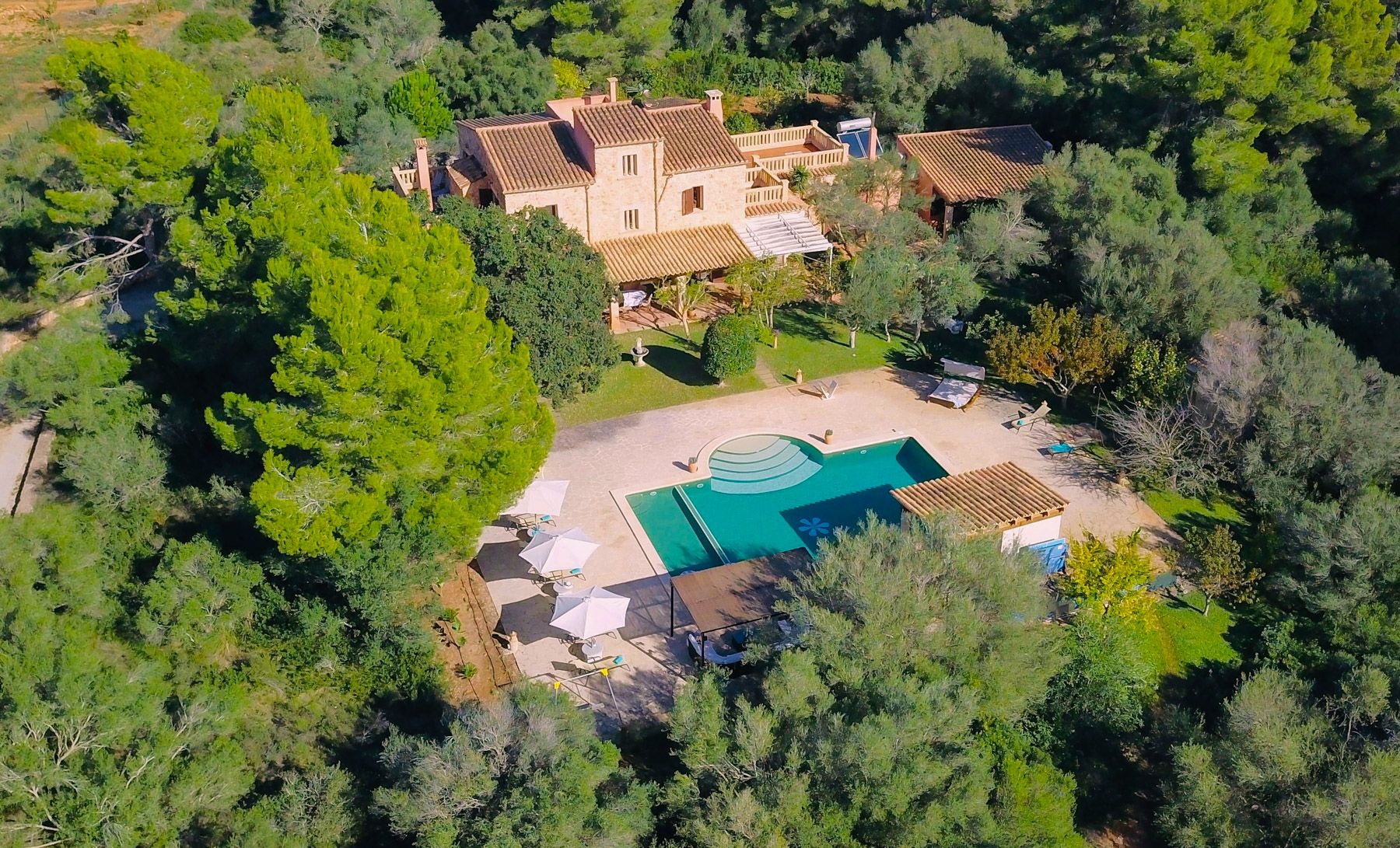 Villa Lluminària Portocolom Felanitx: 6-Bedroom Stone Finca with Spa & Tennis Court in Felanitx, M