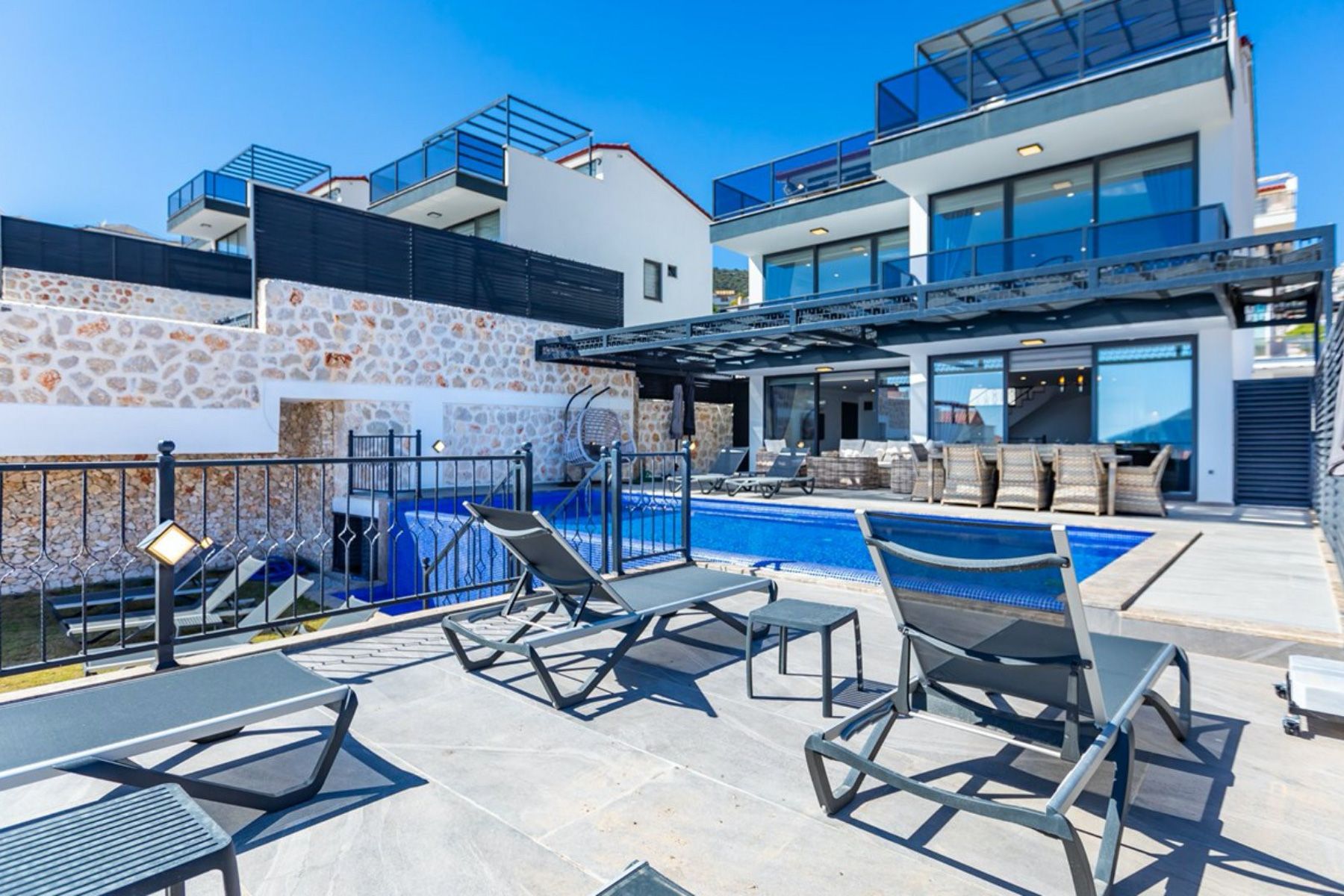 Villa Mercan Kaleköy Turkey: 5-Bedroom Seaview Villa with Hot Tub and Spa in Central Kalk