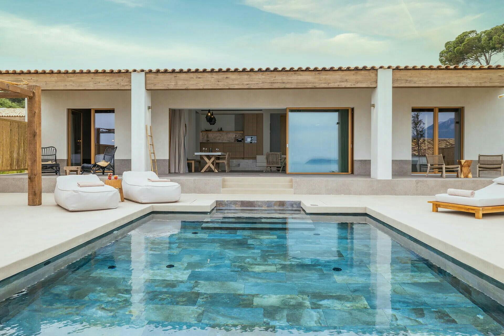 Villa Ostria Xi Beach Kefallonia: Luxury 2-Bedroom Villa with Private Pool and Gym near Beach, Kefallonia