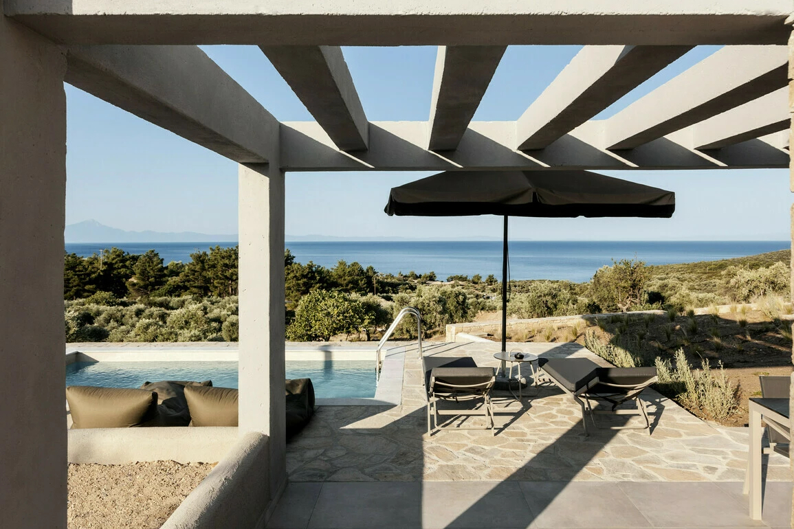 Villa Prasinos Makryammos Thasos: Luxury 2-Bedroom Villa with Private Pool and Sea Views, Thasos