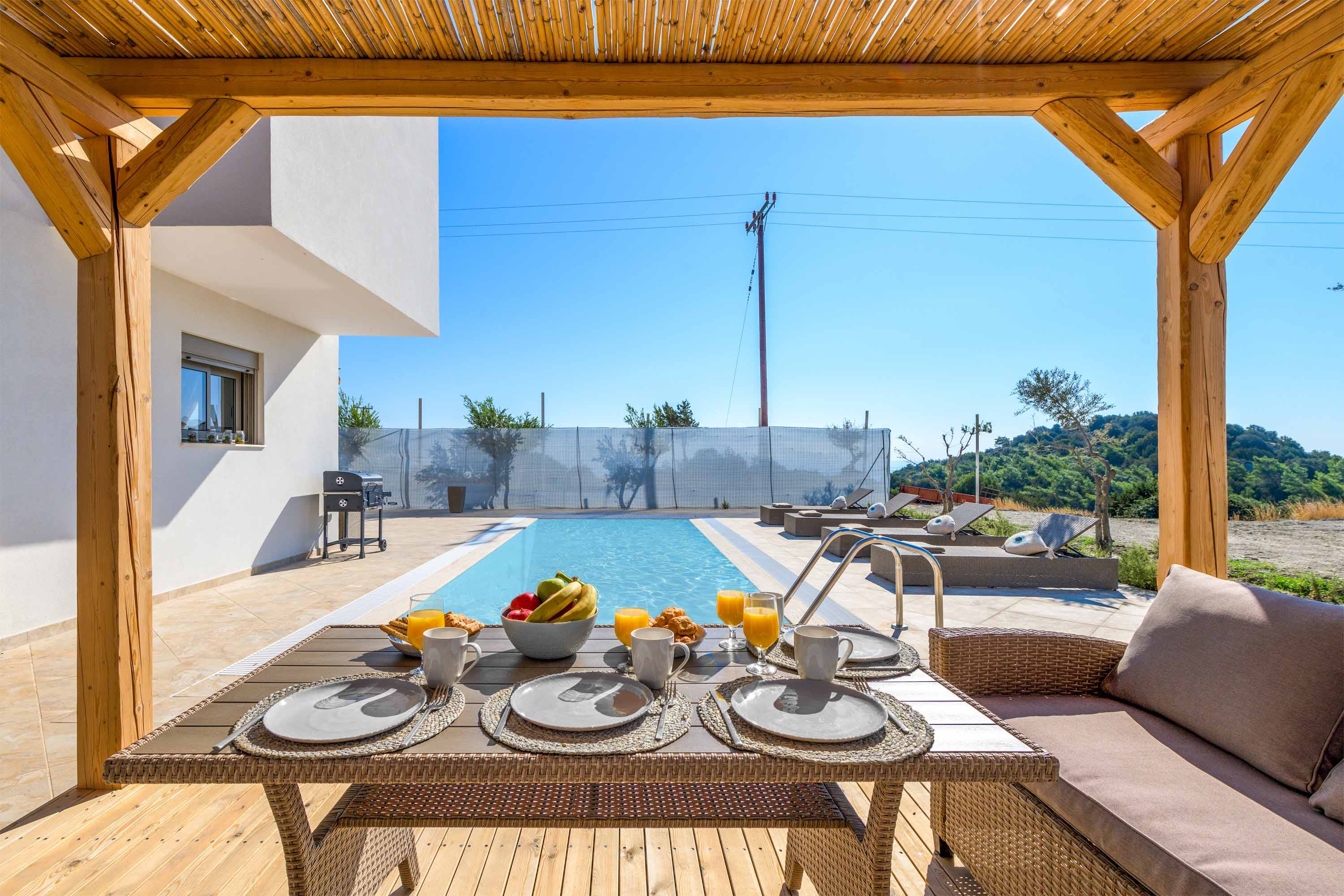 Villa Prasinos Monolithos Kiotari: Luxury 2-Bedroom Villa with Private Pool and Sea Views in Kiotari, Rhodes