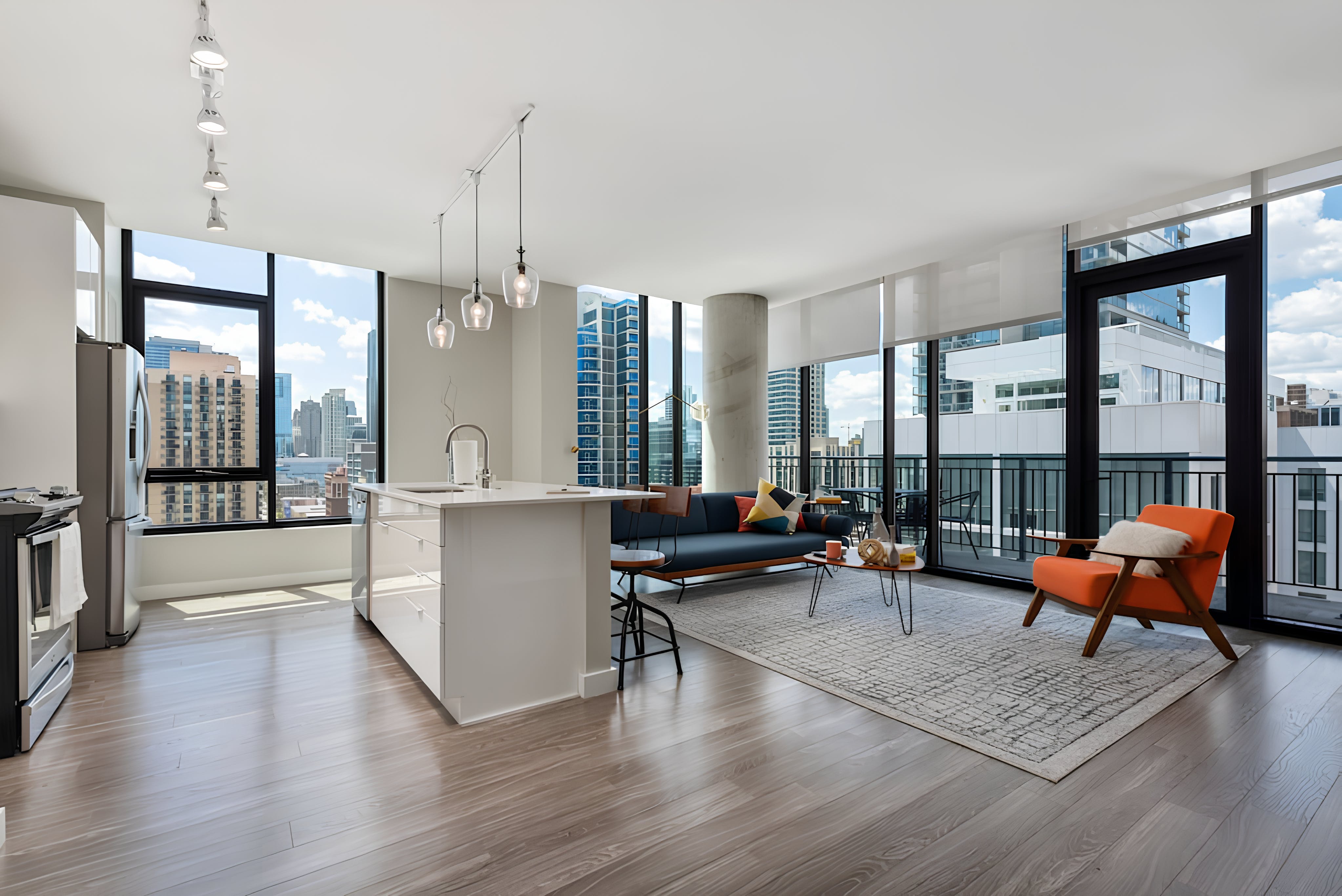 Villa Safira Lincoln Park Chicago: Luxury 2-Bedroom Apartment with Rooftop Pool and Gym, Chicago