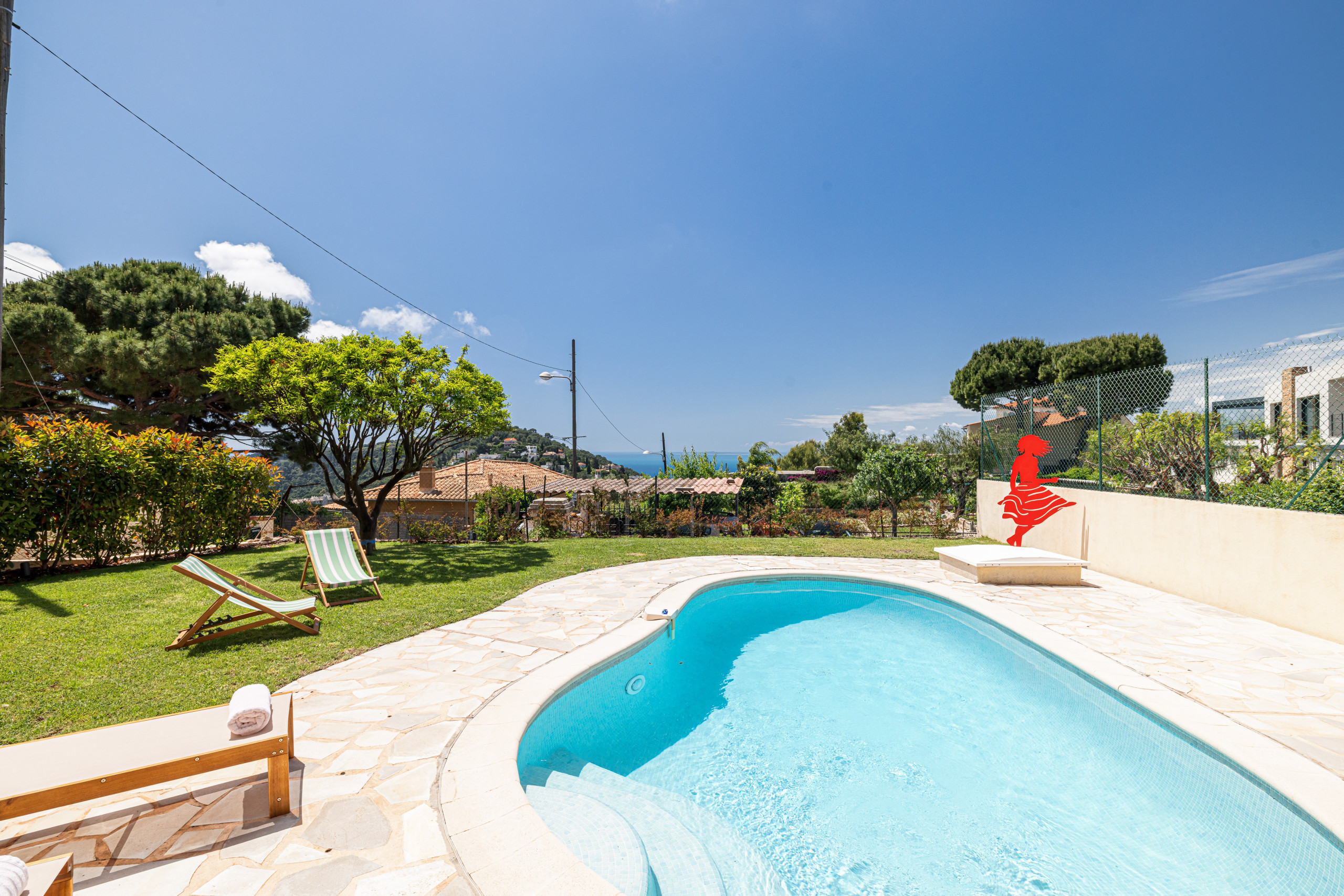 Villa Safran Fabron Nice 1413329: Luxury 4-Bedroom Villa with Private Pool and Sea Views, Nice