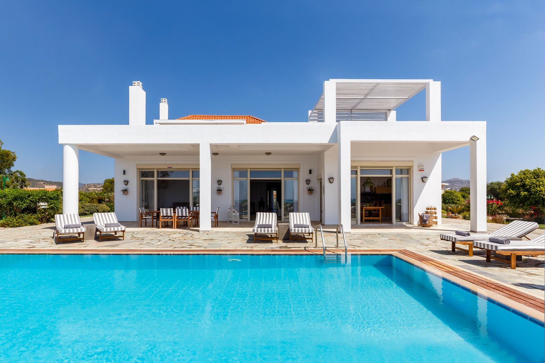 Villa Thalassa Lindos Rhodes: 5 Bedroom Beachfront Seaview Villa with Spa in Rhodes Greece