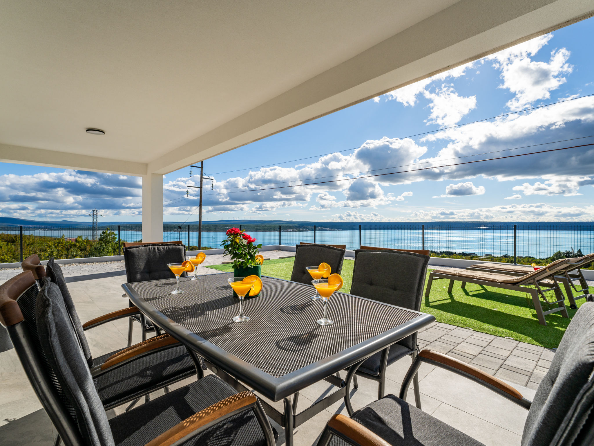 Kuca Vinodol Maslenica: Modern 3-Bedroom Villa with Terrace and Distant Sea Views Near the Beach in Maslenica Croatia